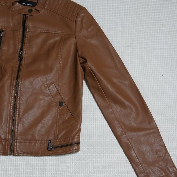 BRAND NEW FAUX LEATHER VERO MODA BIKERS JACKET - Picture 8 of 11